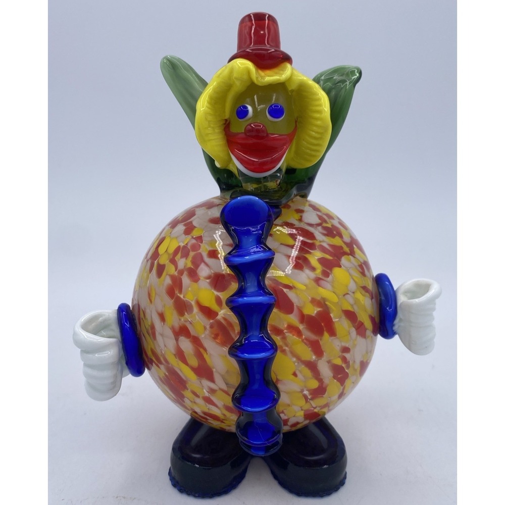 VTG Murano Art Blown Glass Figurine Whimsical Round Ball Clown